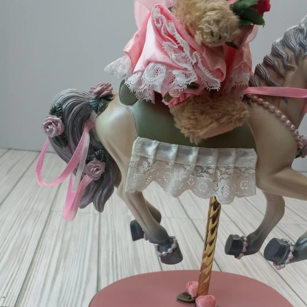 Ashton Drake Vintage 1997 Gallery Teddy Bears Coquette Carousel Horse